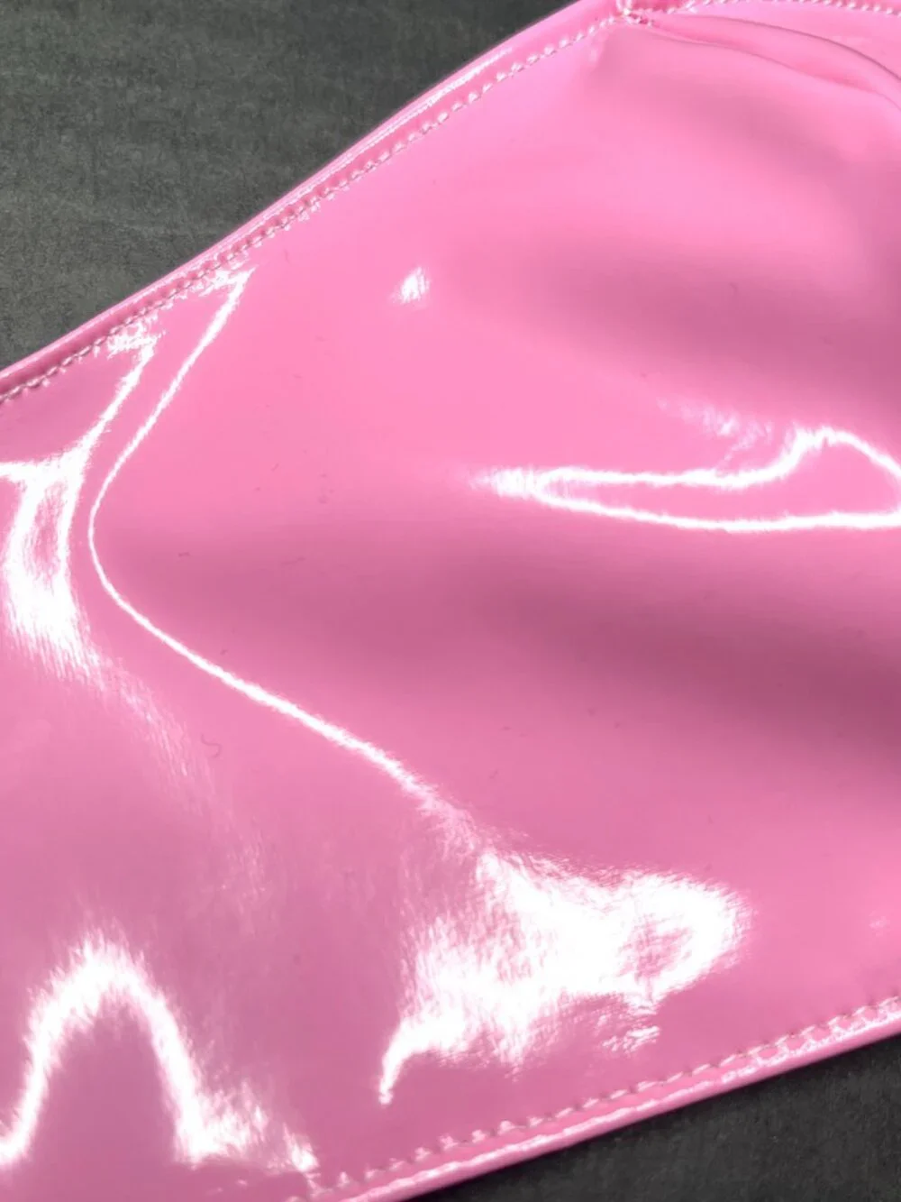 Pink PVC Look Face Mask Wet Look Shiny Cosplay Costume Mens Cosplay Womens New